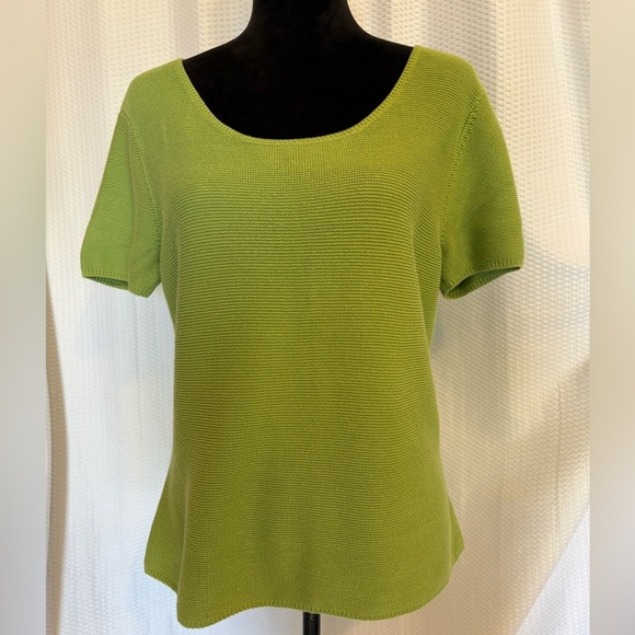 Talbots geeen short sleeve pullover sweater size large - Picture 1 of 7